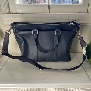 Authentic COACH navy blue briefcase / laptop bag